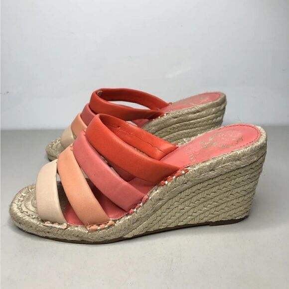 Vince Camuto Molisana Gradient Ombre Pink Leather Espadrilles Sandals Women 6M - Picture 10 of 16